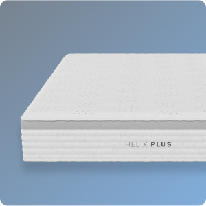 Helix Plus mattress on a blue background