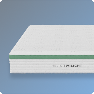 Helix Twilight mattress on a gradient blue background