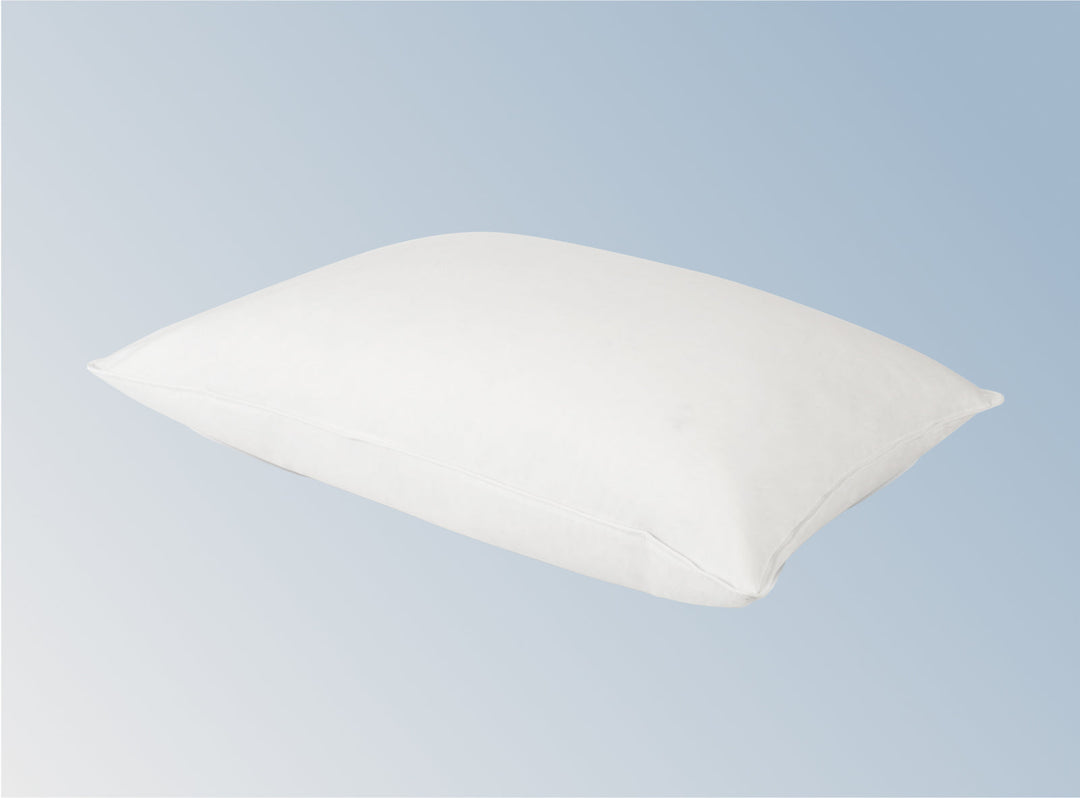 The Down and Feather pillow on a light blue background