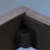A closeup image of the Helix Foundation showing its easy tool free assembly