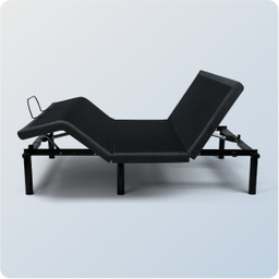 Black adjustable bed on a light gray background